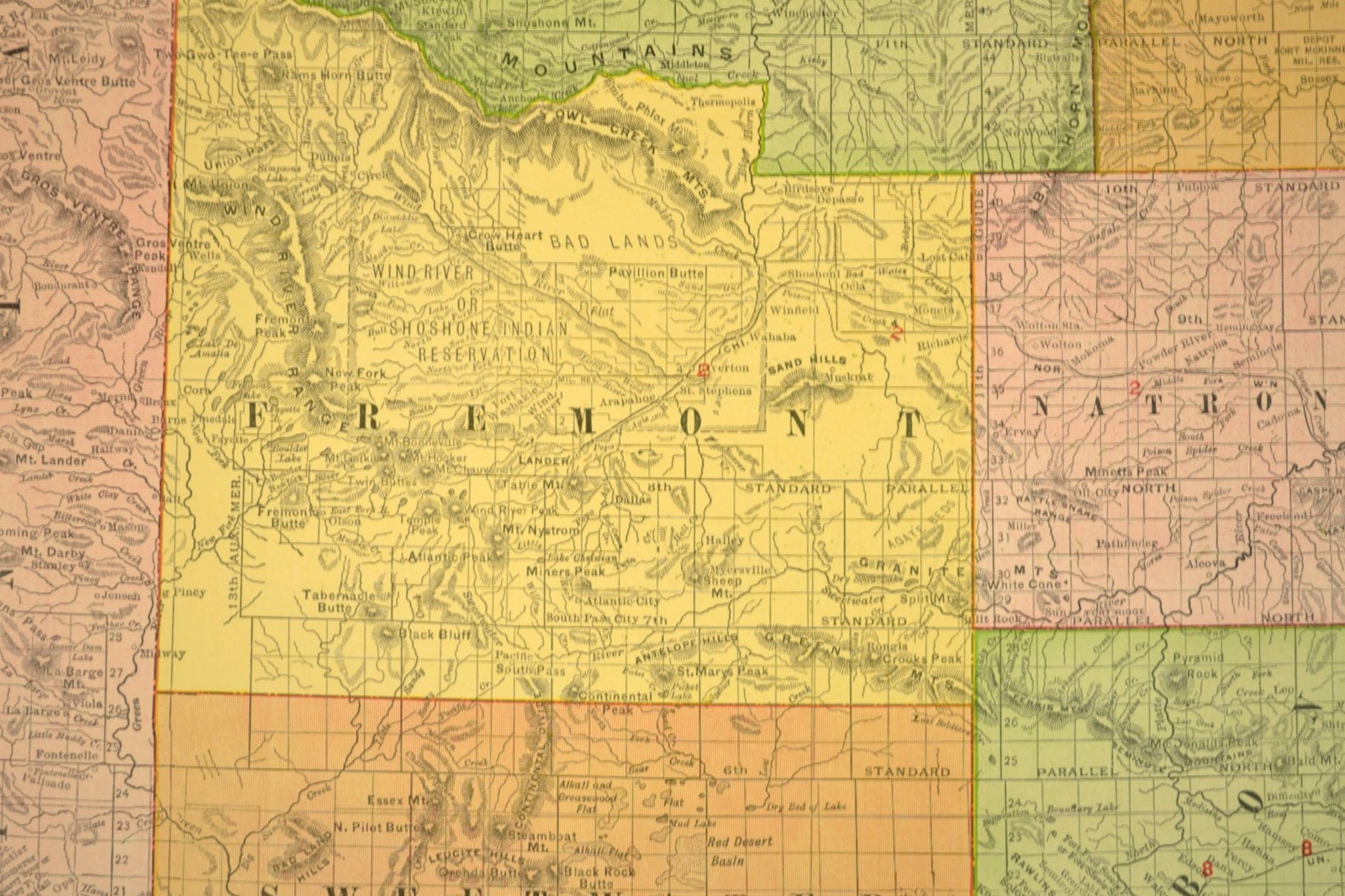 1907 Antique Wyoming Railroad Map Union Pacific Railroad Map Large Atlas DATED