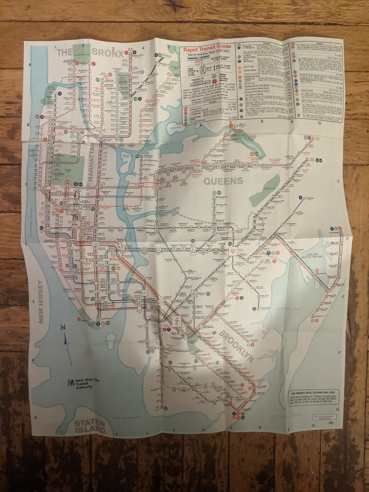 NYC Subway Rapid Transit Guide and Map – 1969