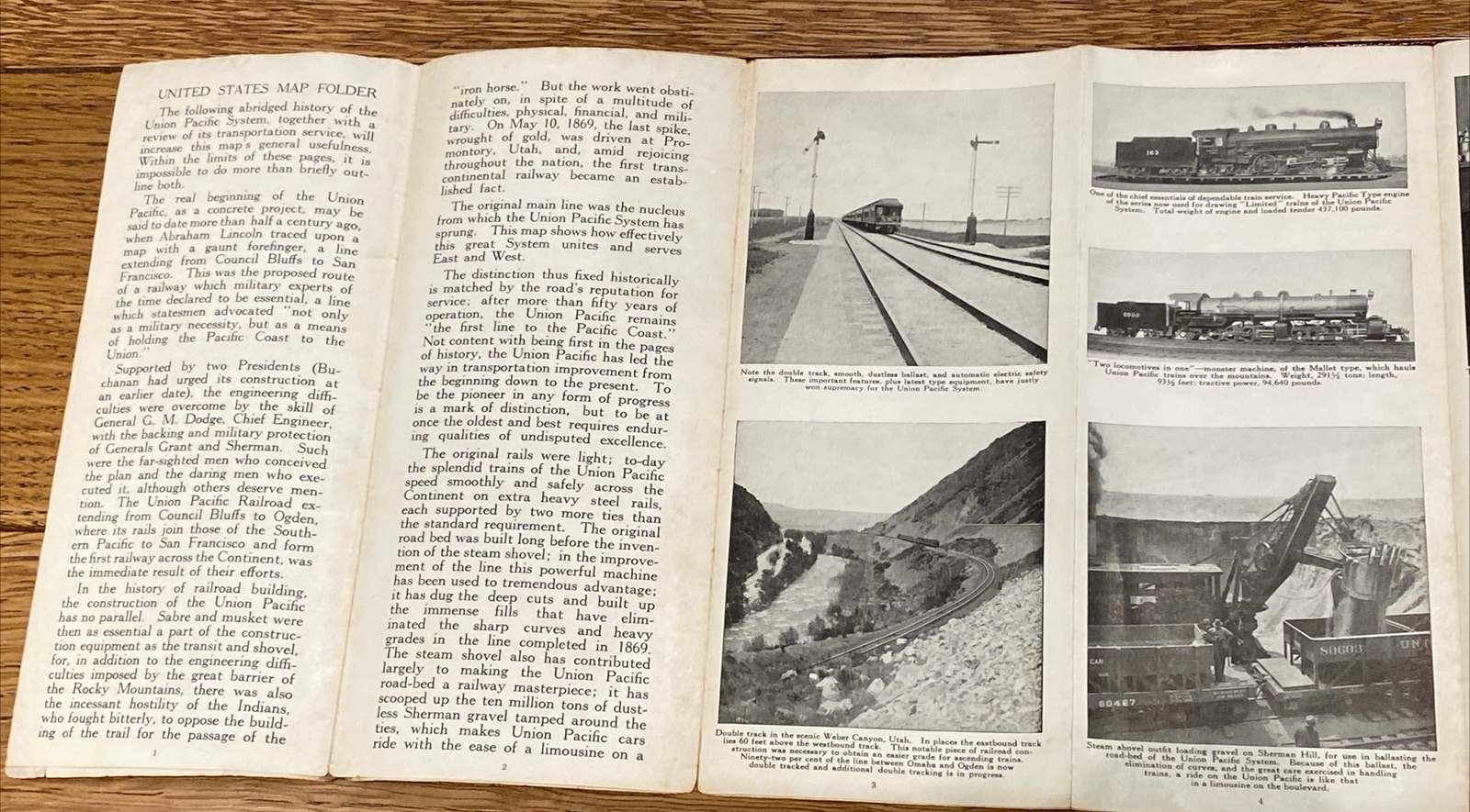 Vintage Union Pacific System Overland Route Railroad Train Map United States