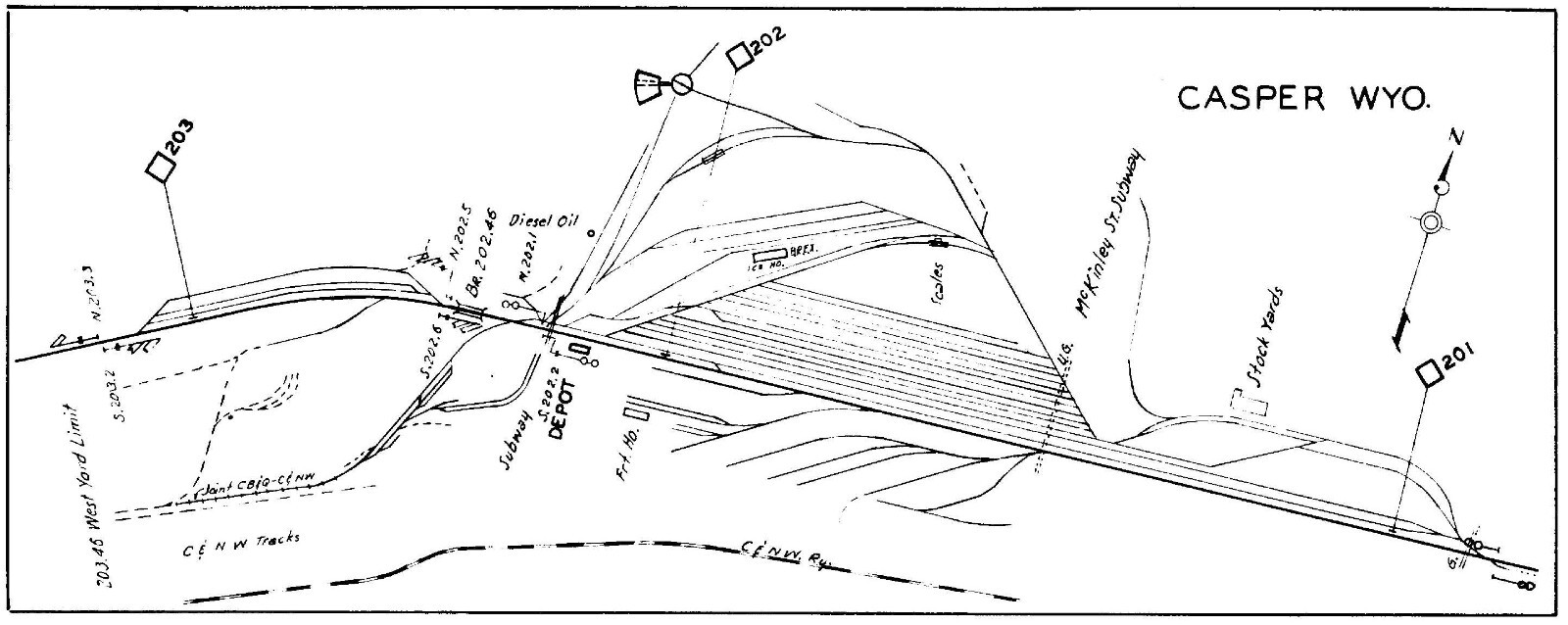 Burlington Northern 1973 Yard Diagrams – PDF Pages on DVD