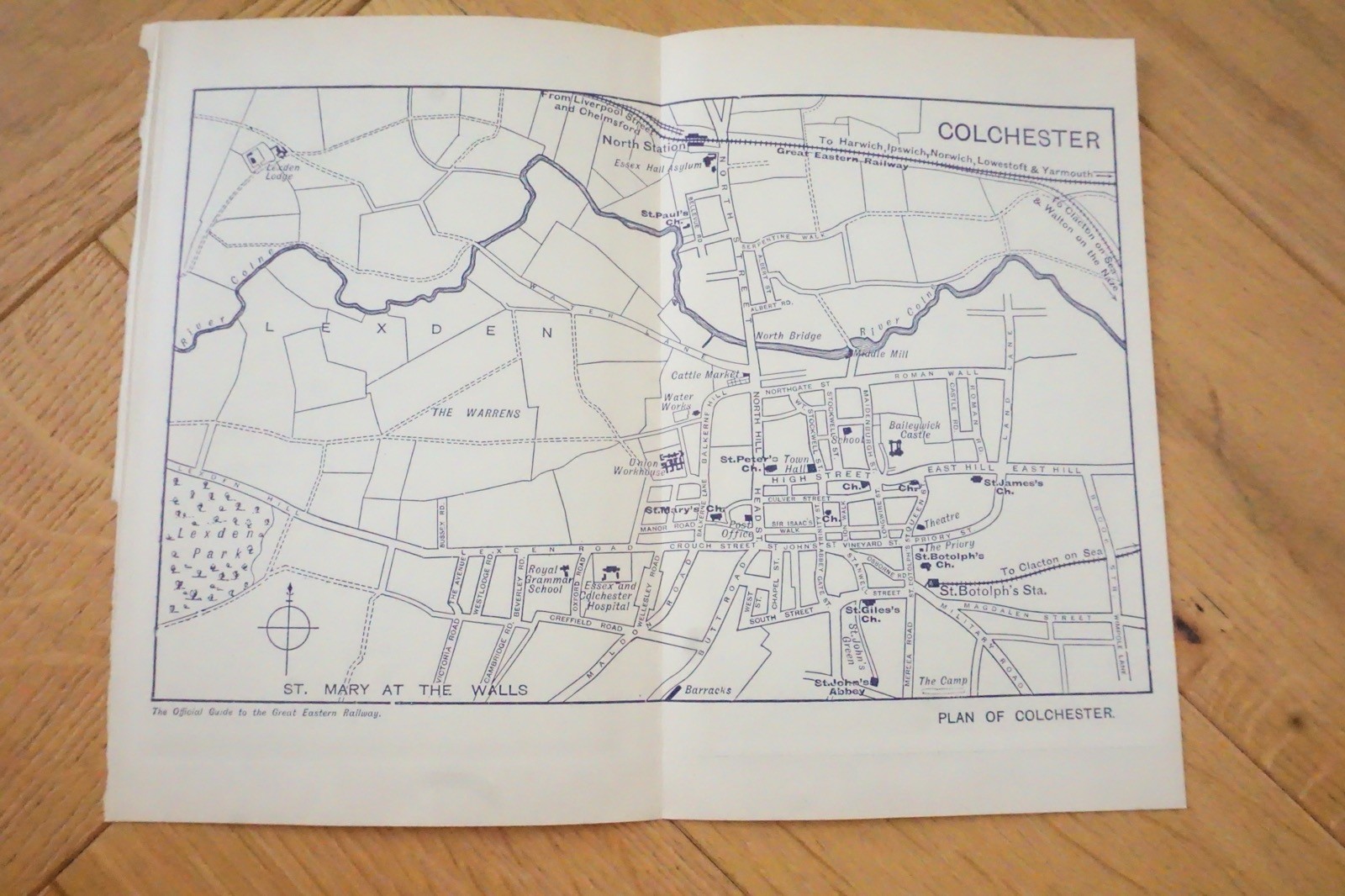 1912 Colchester Great Eastern Railway Map GER
