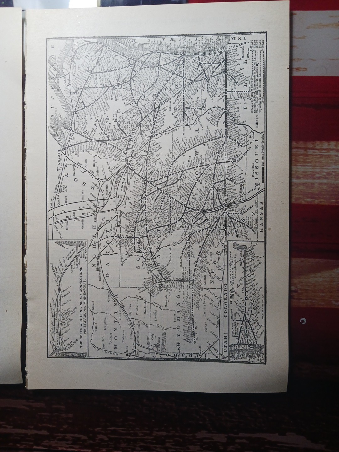 ~1910 Train Route Map + Report CHICAGO & NORTH WESTERN RAILWAY 8 Pages Railroad