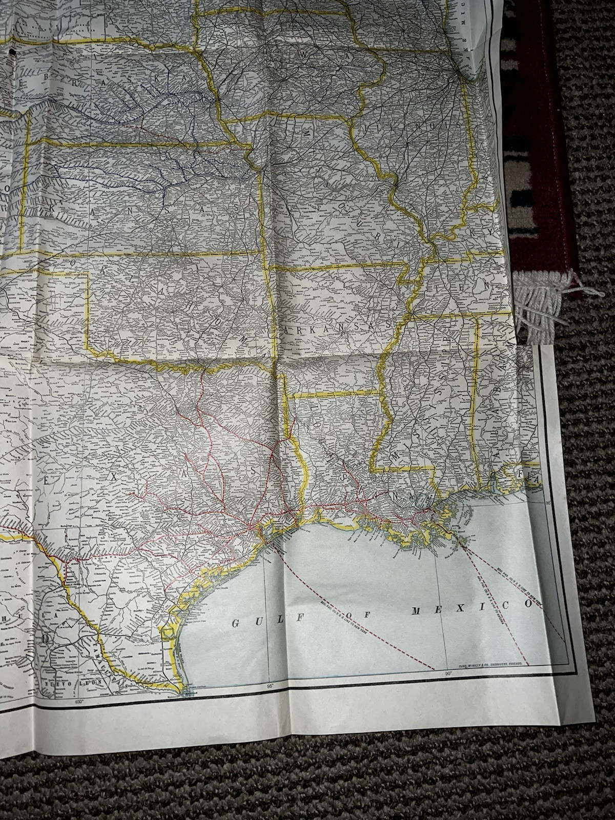 Antique Railroad Map Routes RR Southern Union Pacific Systems 1907 Wall Size
