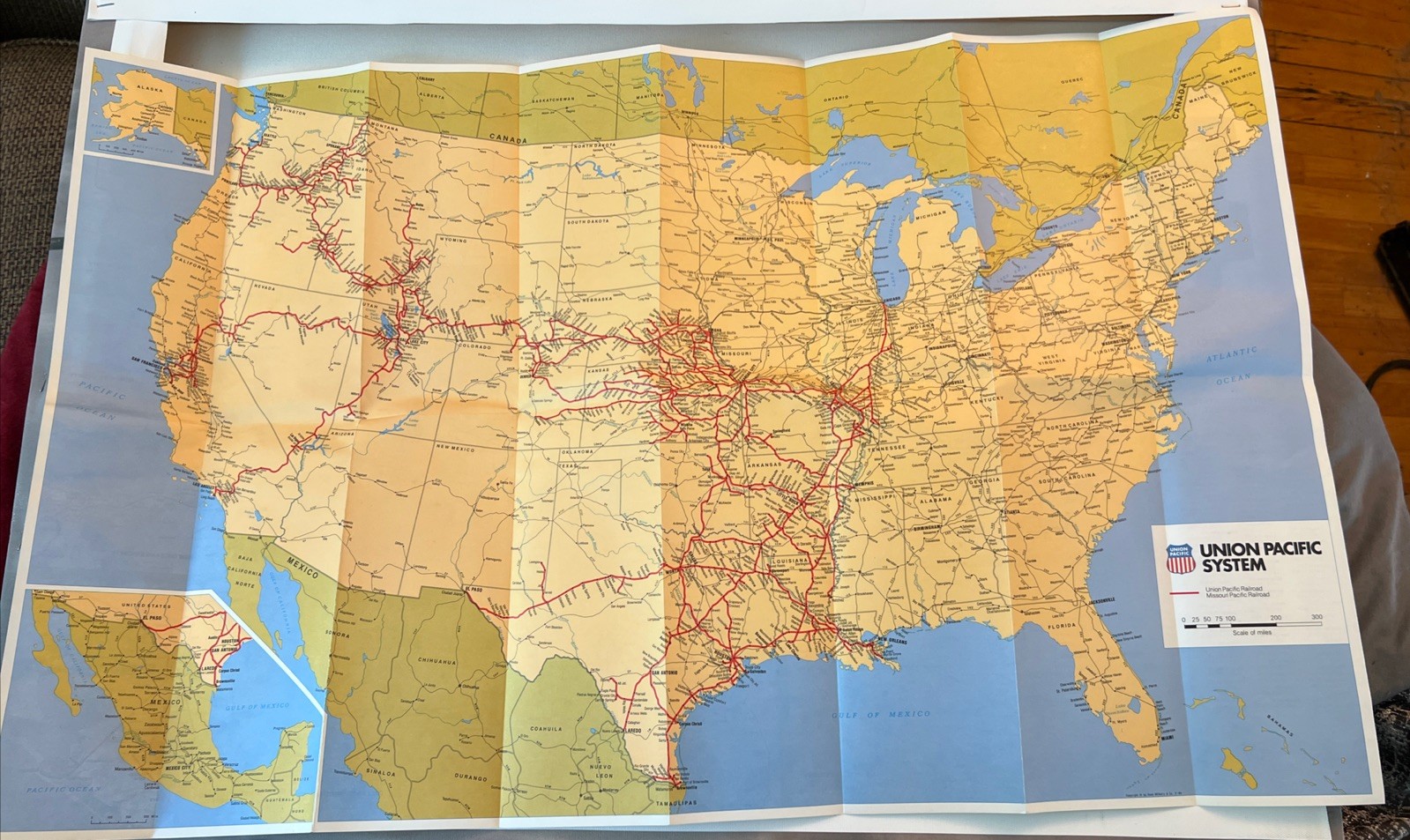 Union Pacific Railroad 1984 System Map  (Union Pacific RR / Missouri Pacific RR)