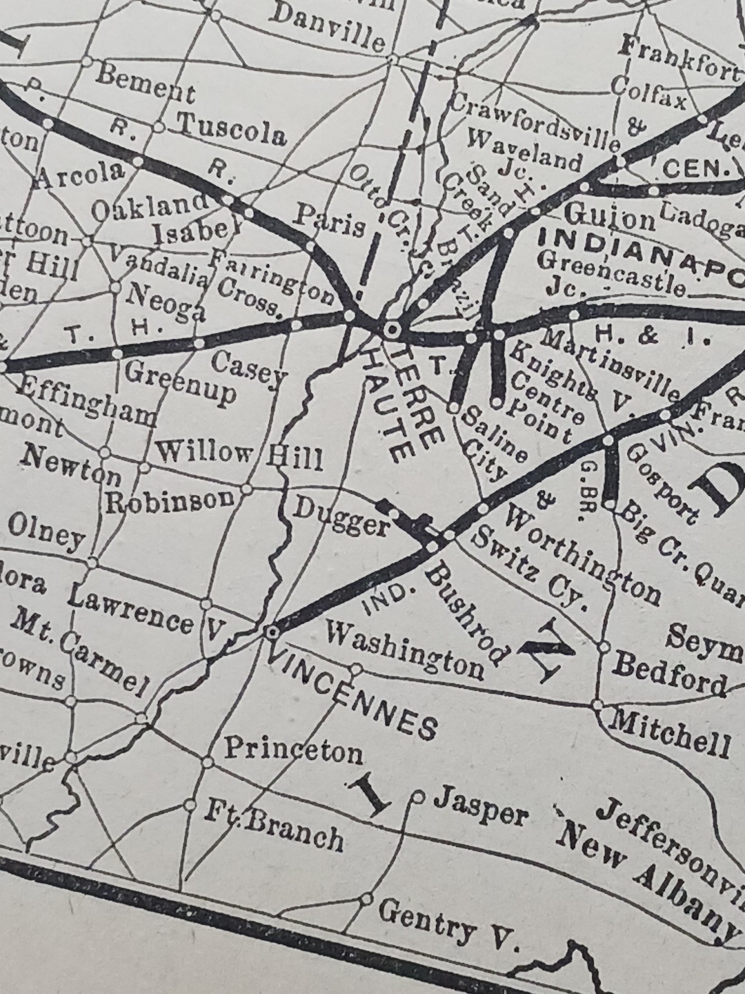 ~1904 Train Route Map PENNSYLVANIA RAILROAD LINES WEST OF PITTSBURGH Railway Map
