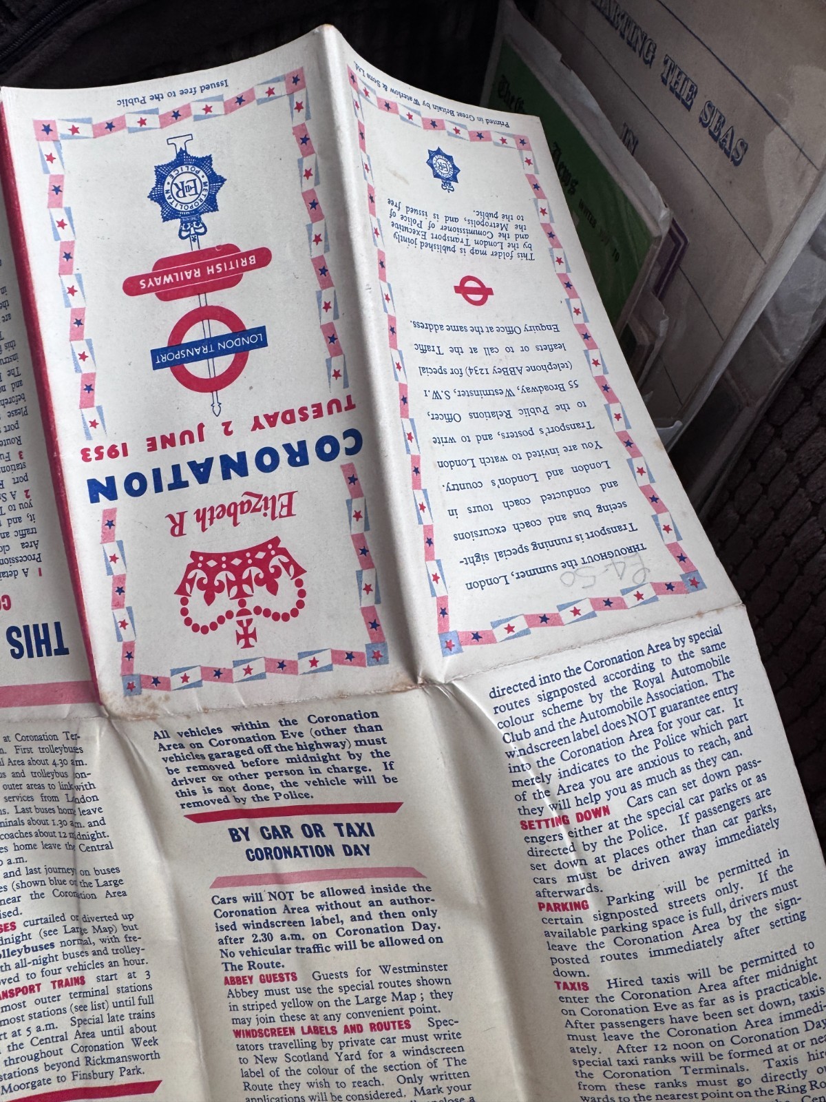 London Transport Underground Tube Map 1953 – Coronation Queen Elizabeth II