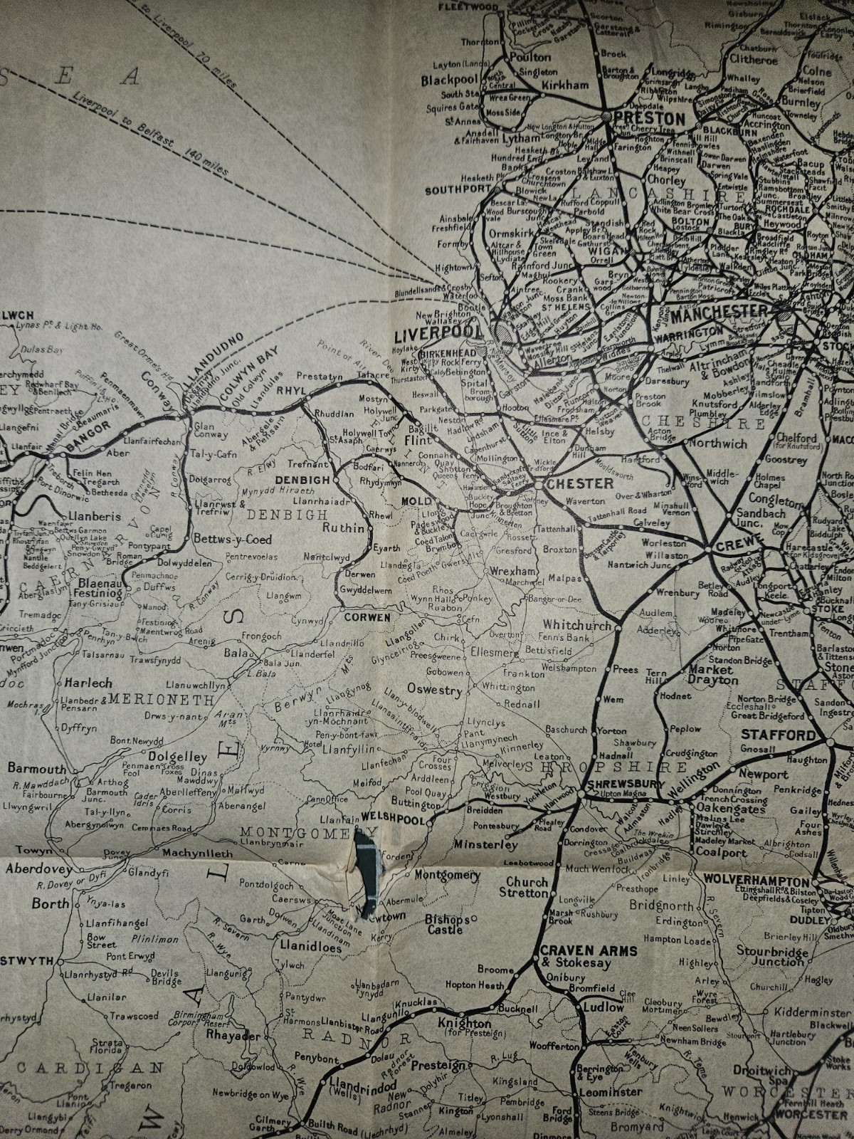 c1949 LMS England & Wales Railway Map