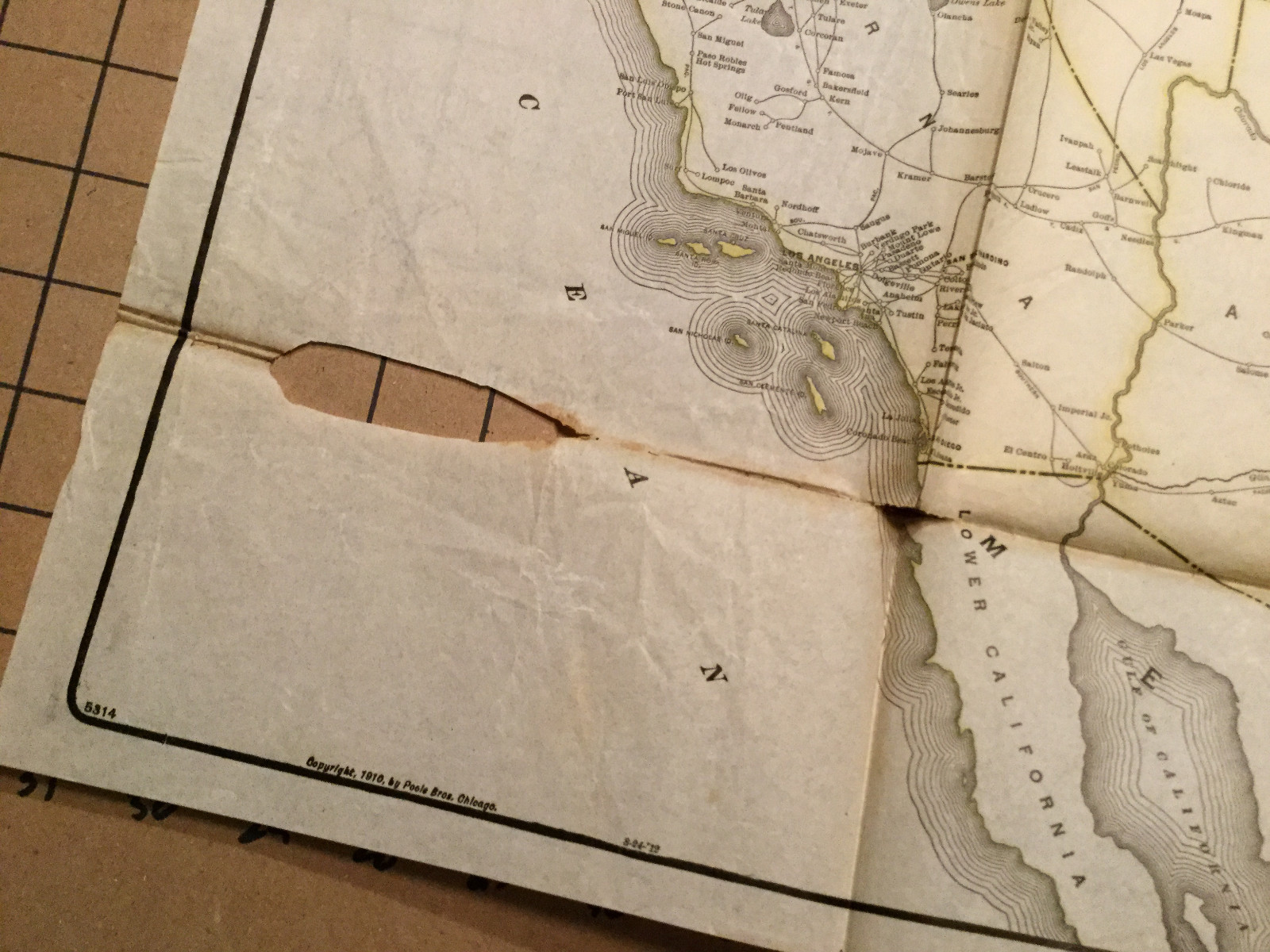 Vintage Map — RAILWAY — 1913 — 32 X 36″ us map w/ RAILWAY SYSTEMS color lines