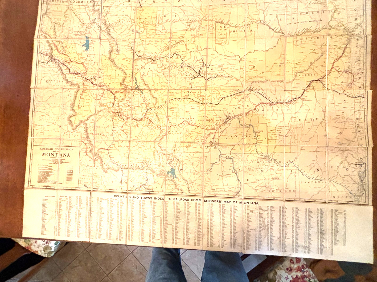 Antique Case Montana Railroad Commission Map of January 1st, 1917