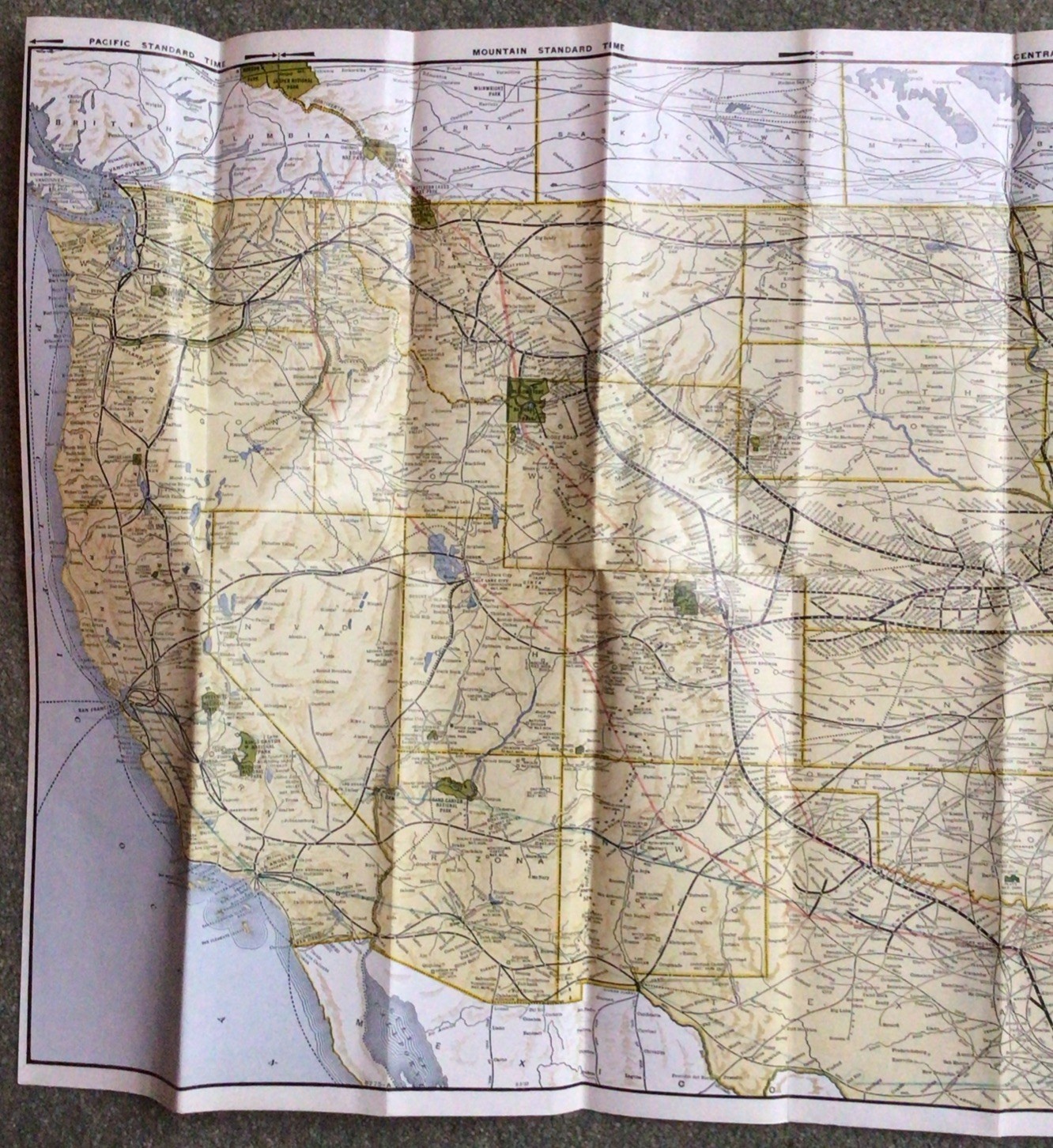 1960 Jan Burlington Route United States Map & Vacation Guide Way Of Zephyrs