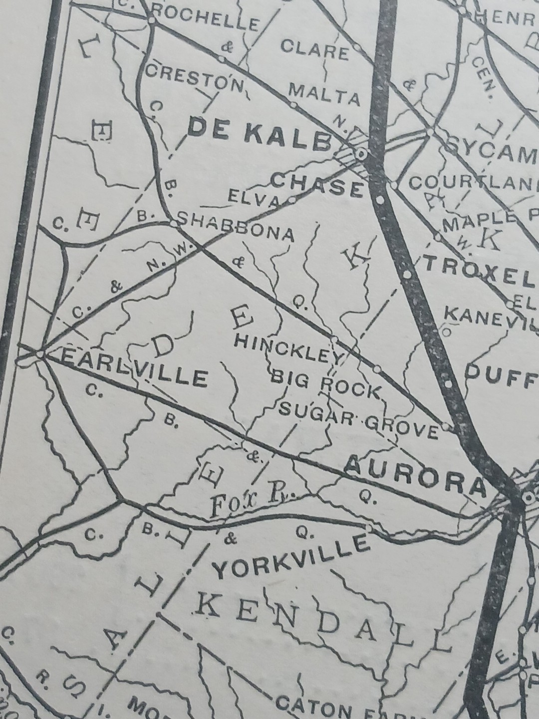 ~1904 Train Route Map ILLINOIS IOWA & MINNESOTA RAILWAY all railroad lines