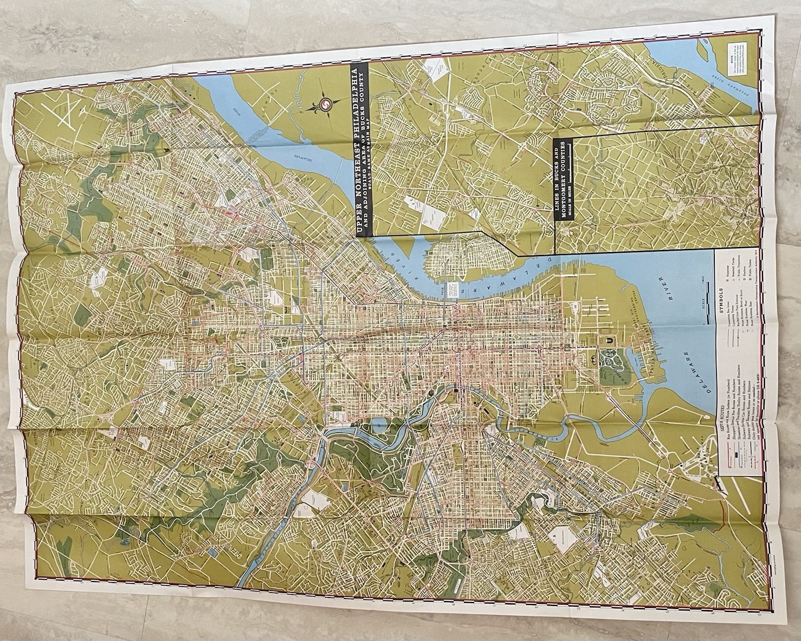 SEPTA Philadelphia Street & Transit Map & Historical folder 9 1976