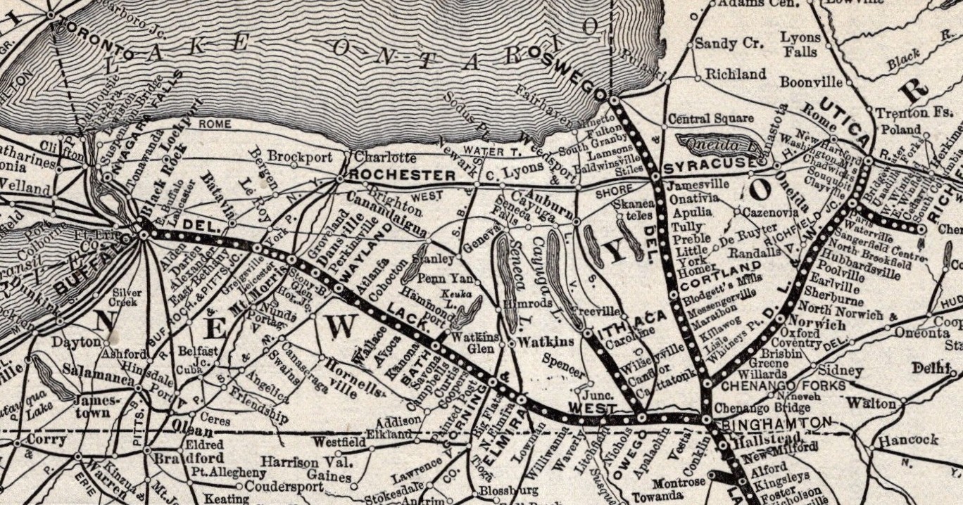 1902 Delaware Lackawanna & Western Railroad Vintage Railway Map 2724