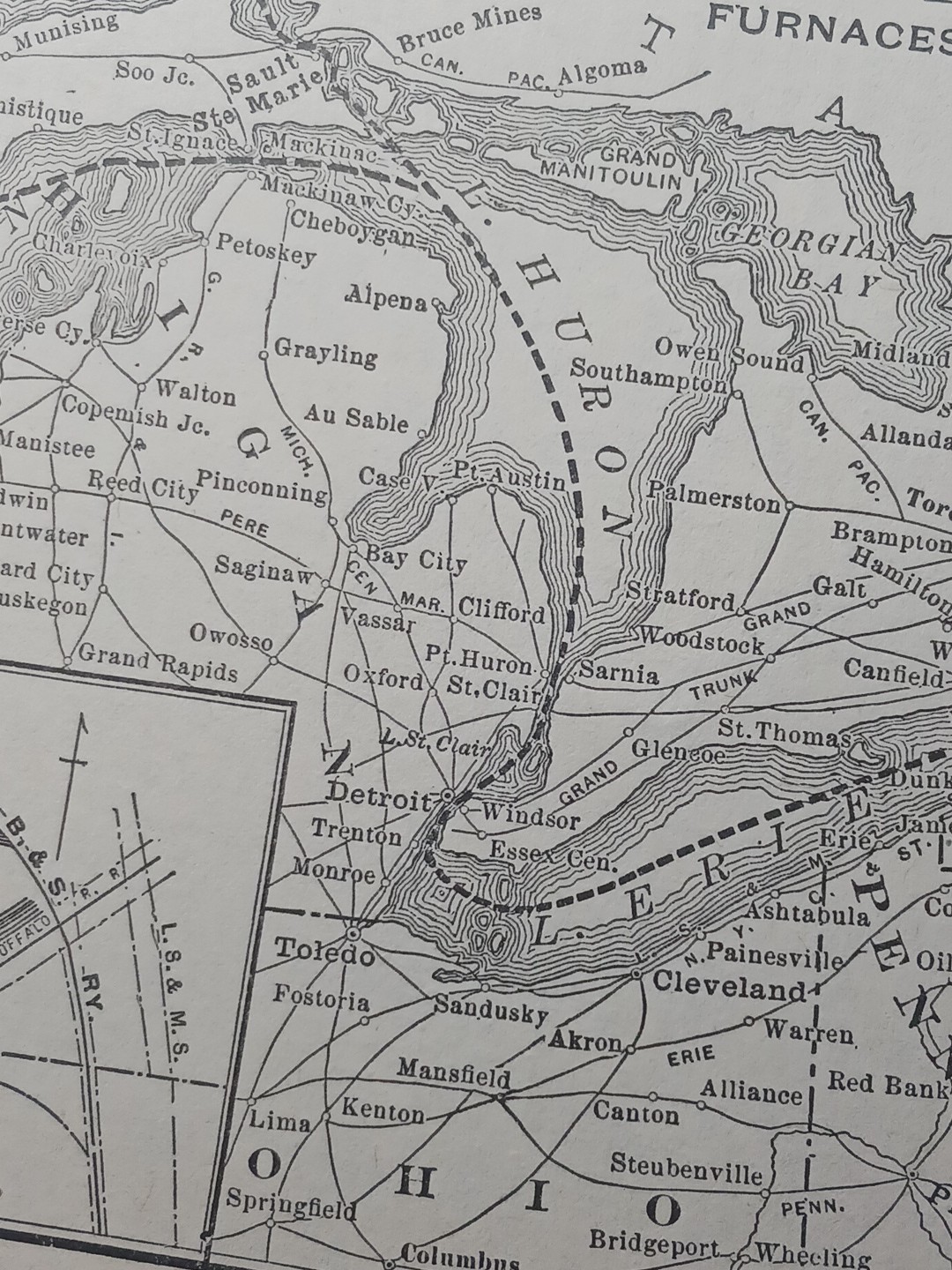 ~1904 RARE Railroad Map BUFFALO & SUSQUEHANNA IRON COMPANY Ore Coal Coke Furnace