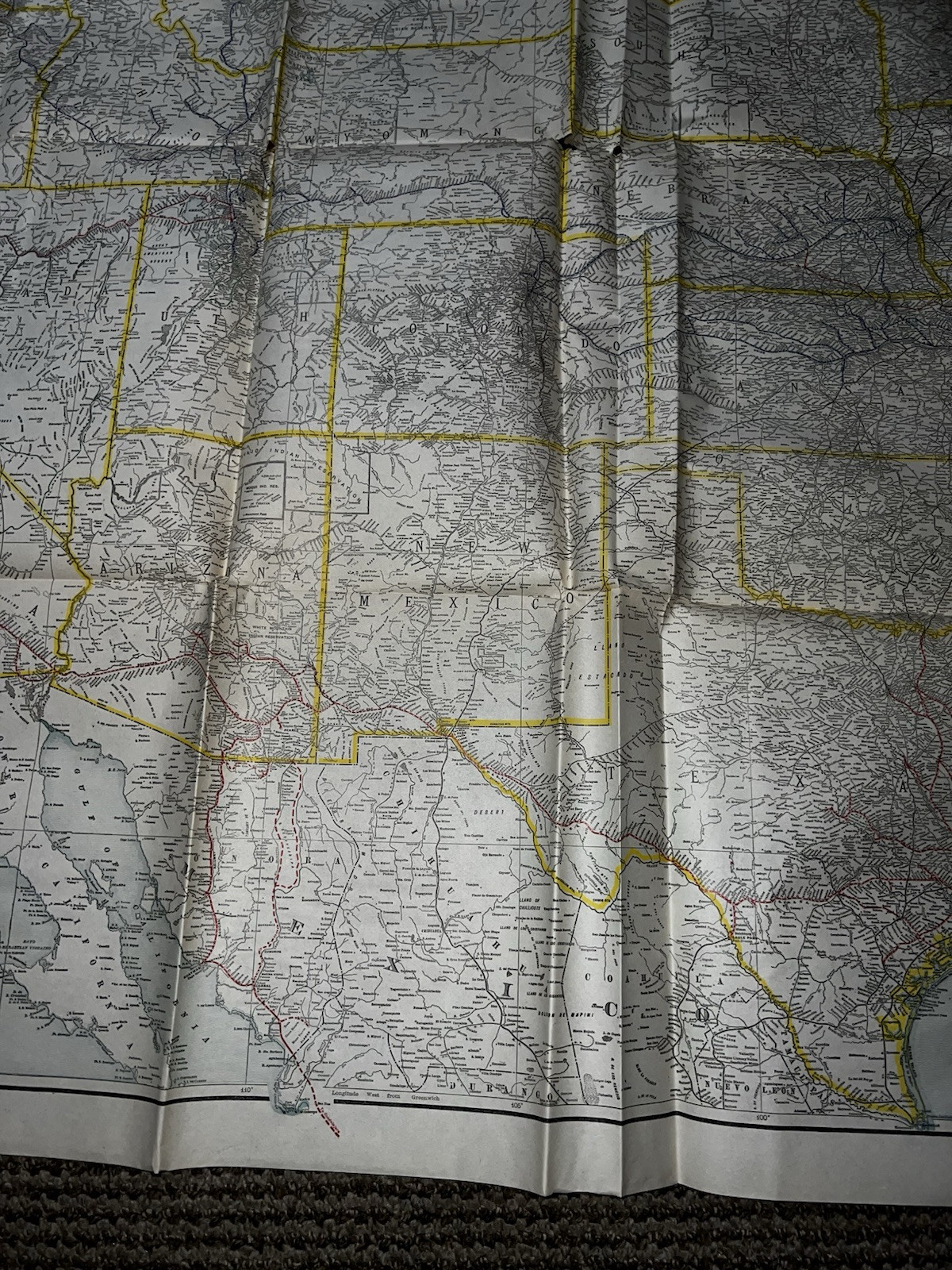 Antique Railroad Map Routes RR Southern Union Pacific Systems 1907 Wall Size