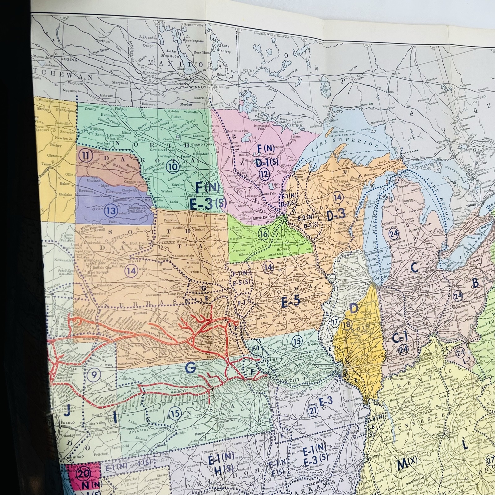 Union Pacific Railroad 1950 Freight Rate Map Vintage Collectible Ephemera