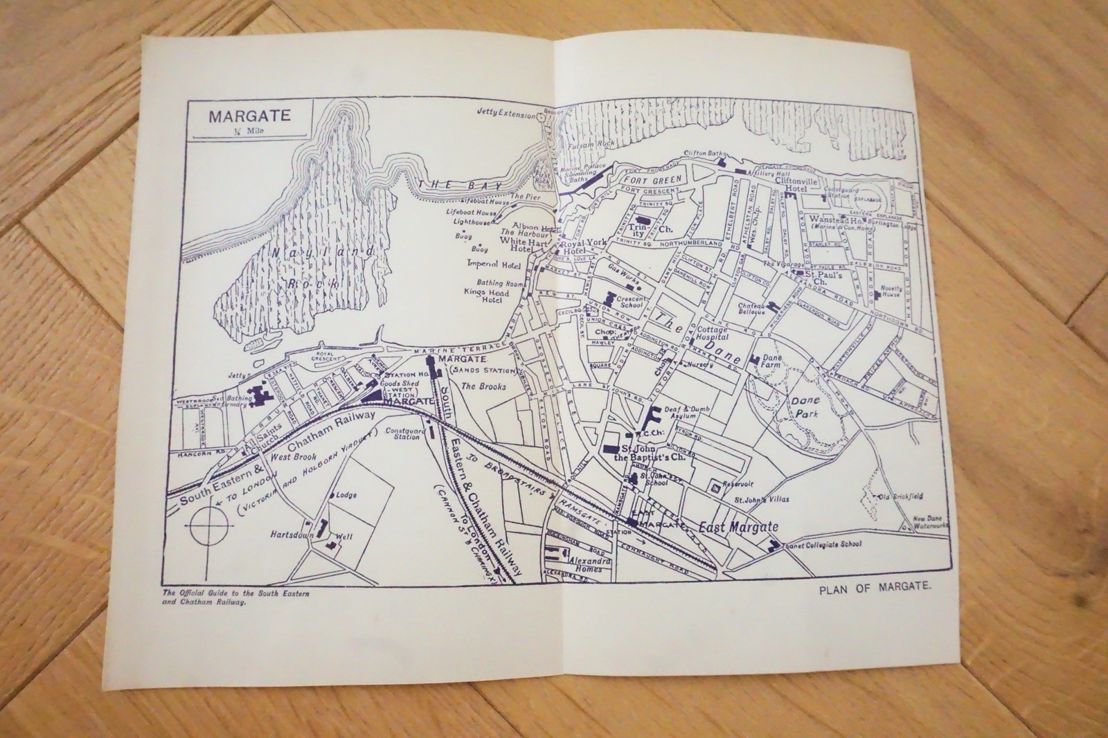 1913 South East & Chatham Railway Map of Margate