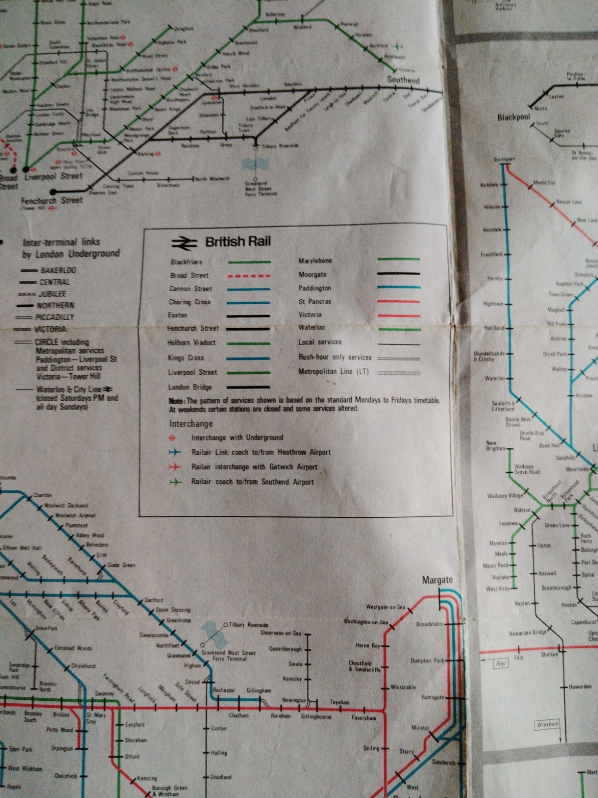 British Rail Passenger Network Map 1979-1980