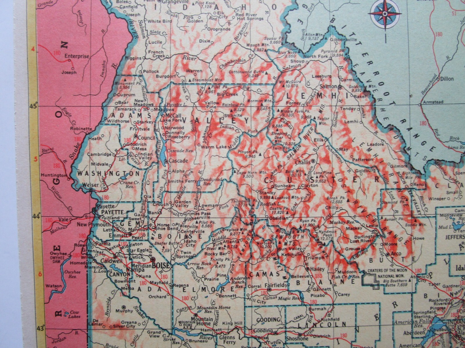 IL ID 1952 ILLINOIS RAILROAD Map. La SALLE & BUREAU CO RR, ERIE, WABASH or IDAHO
