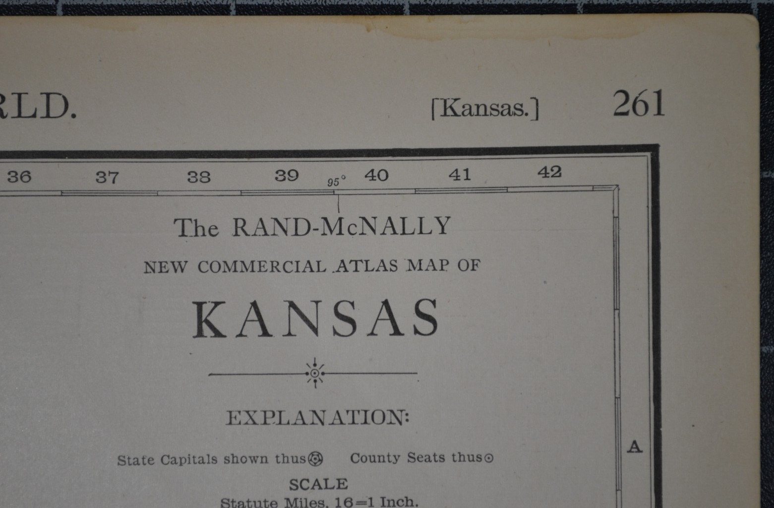 KANSAS – 1912 – RAND-McNALLY NEW COMMERCIAL ATLAS – SHOWS RAILROADS