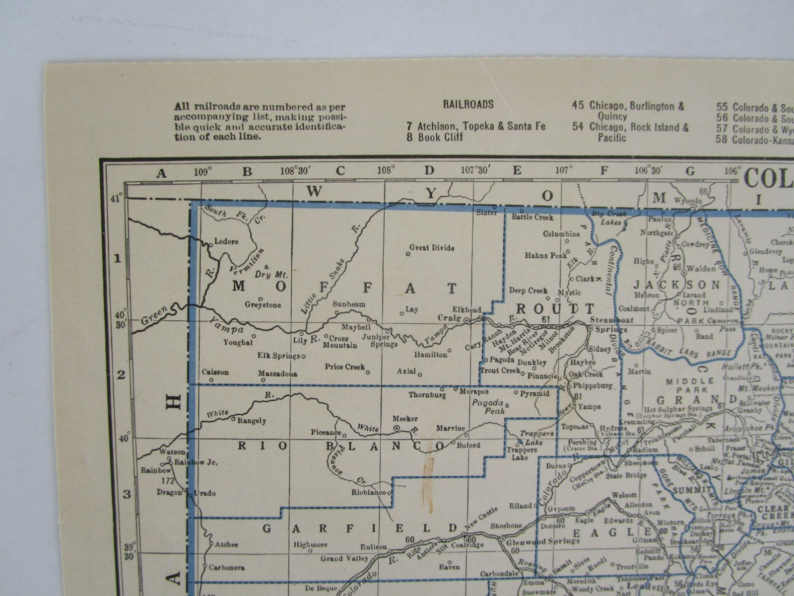 15% off. CO CT GREAT DEPRESSION era 1931 COLORADO RAILROAD Map or CONNECTICUT