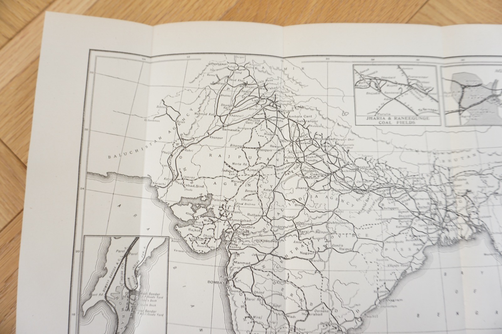 1922 India Railway Original Railway Map