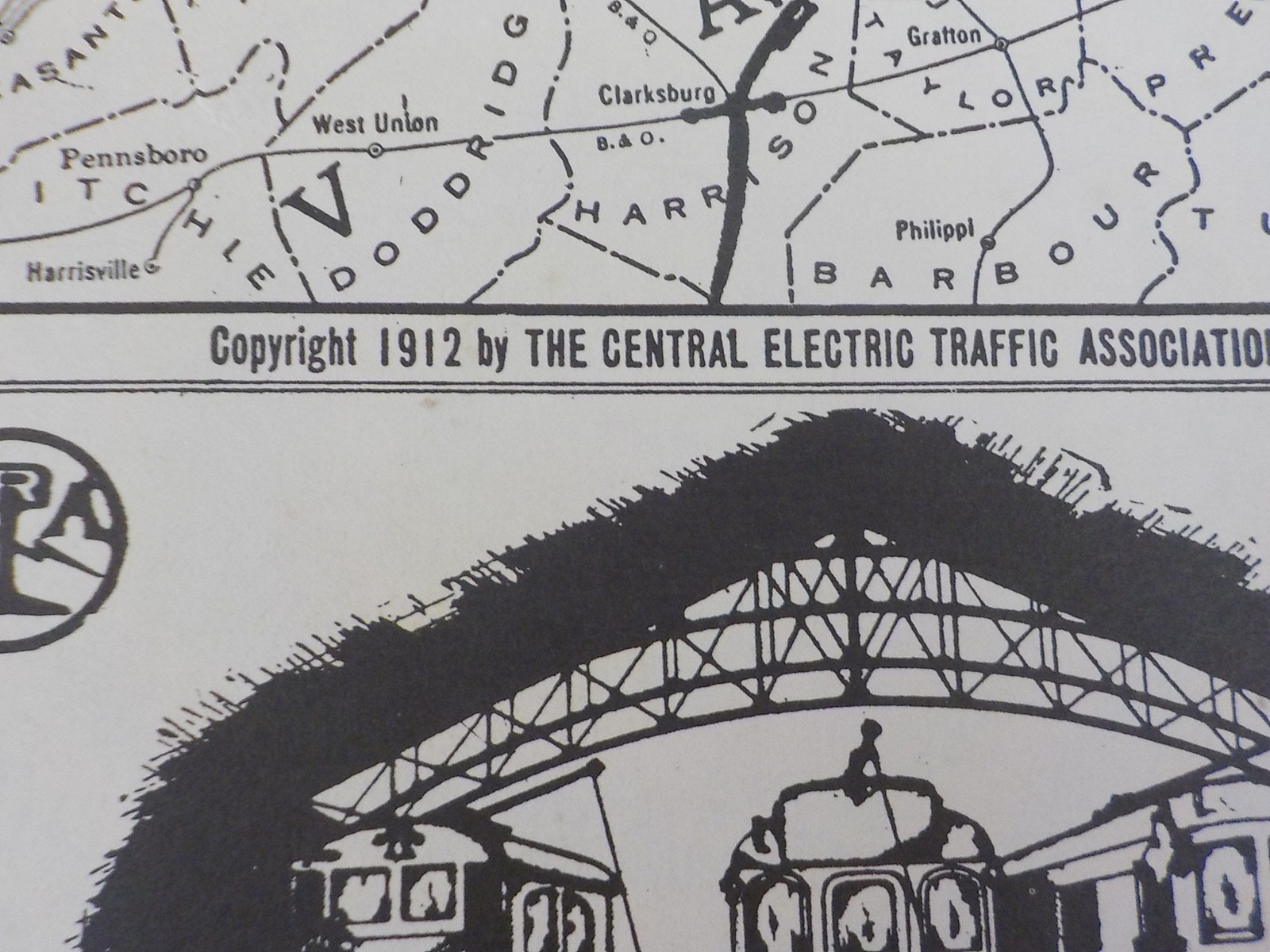 Map Central ELectric Traffic Association 1912-1923 REPRODUCED 1941