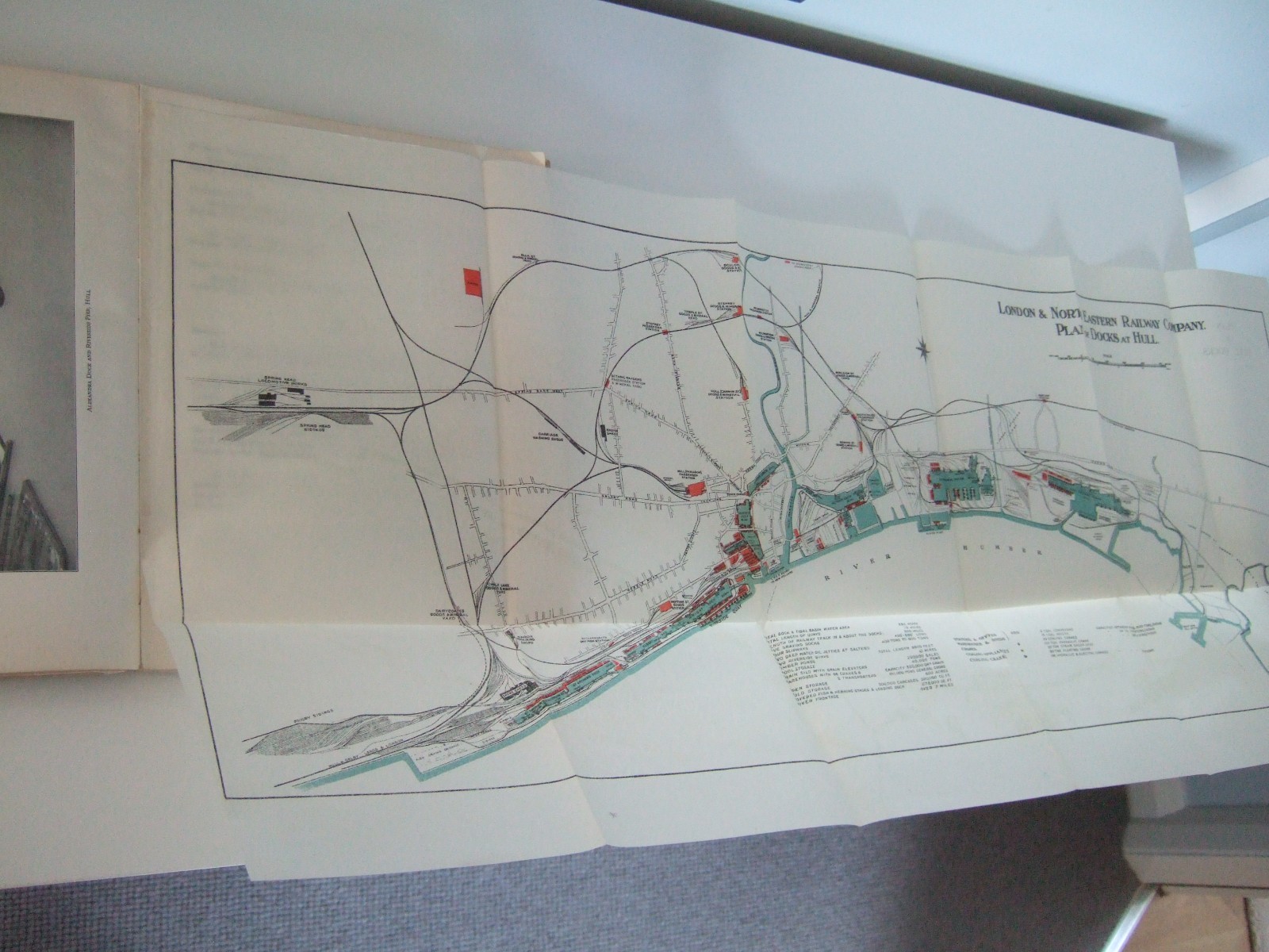 1928 Ports of the LNER Book. 9 Fold-Out Dock Plans, Map, Steamships, Dock sizes.