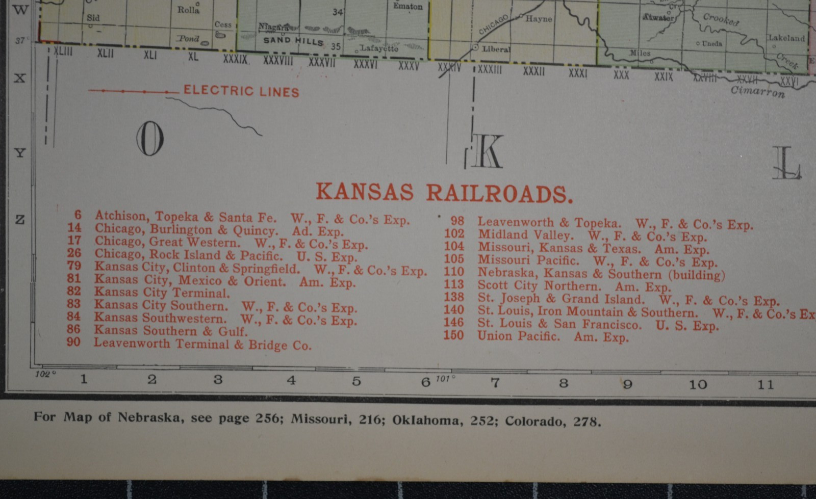 KANSAS – 1912 – RAND-McNALLY NEW COMMERCIAL ATLAS – SHOWS RAILROADS