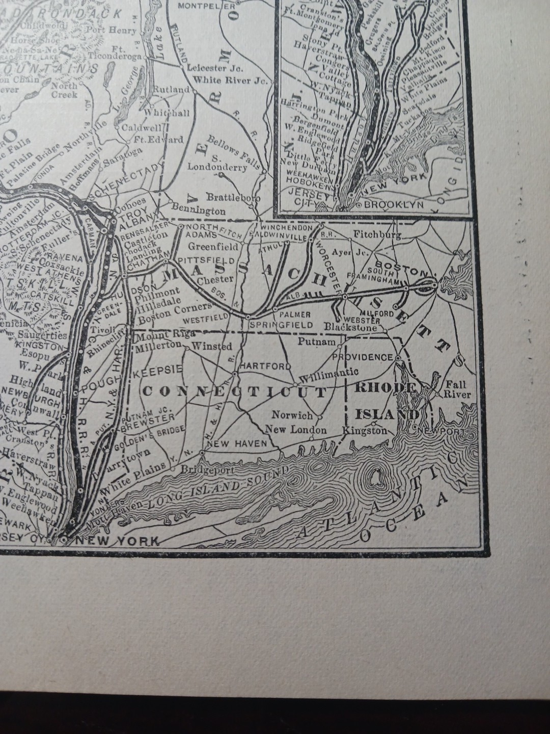 ~1904 Vintage Railway Map NEW YORK CENTRAL & HUDSON RIVER RAILROAD All Routes NY
