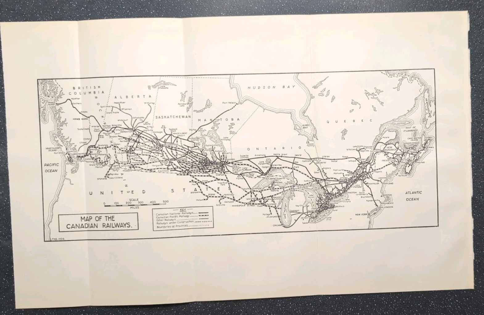 Original 1929 Map Of The Canadian Railways