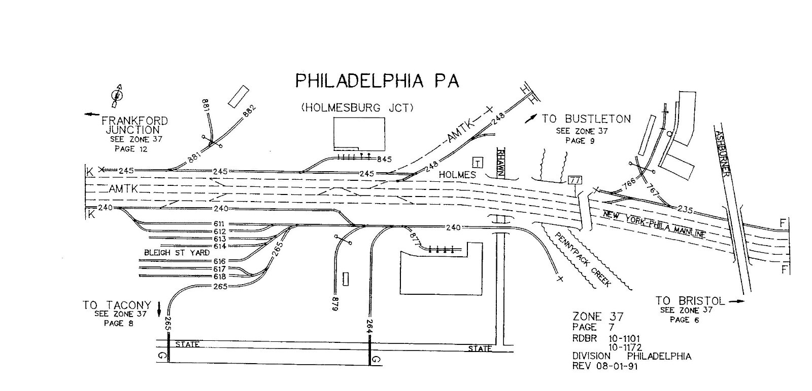 Conrail 1991 Philadelphia Div Volume 4 ZTS Zone-Track-Spot Maps PDF Pages on DVD