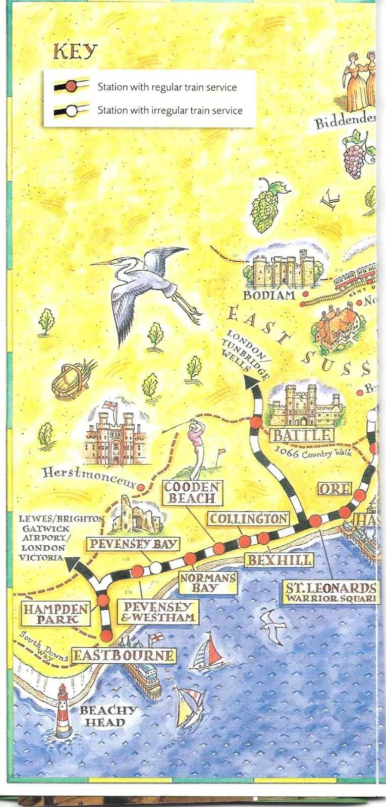 Marsh Link Line – Train, Eastbourne Hastings Ashford – Route Guide Tourist