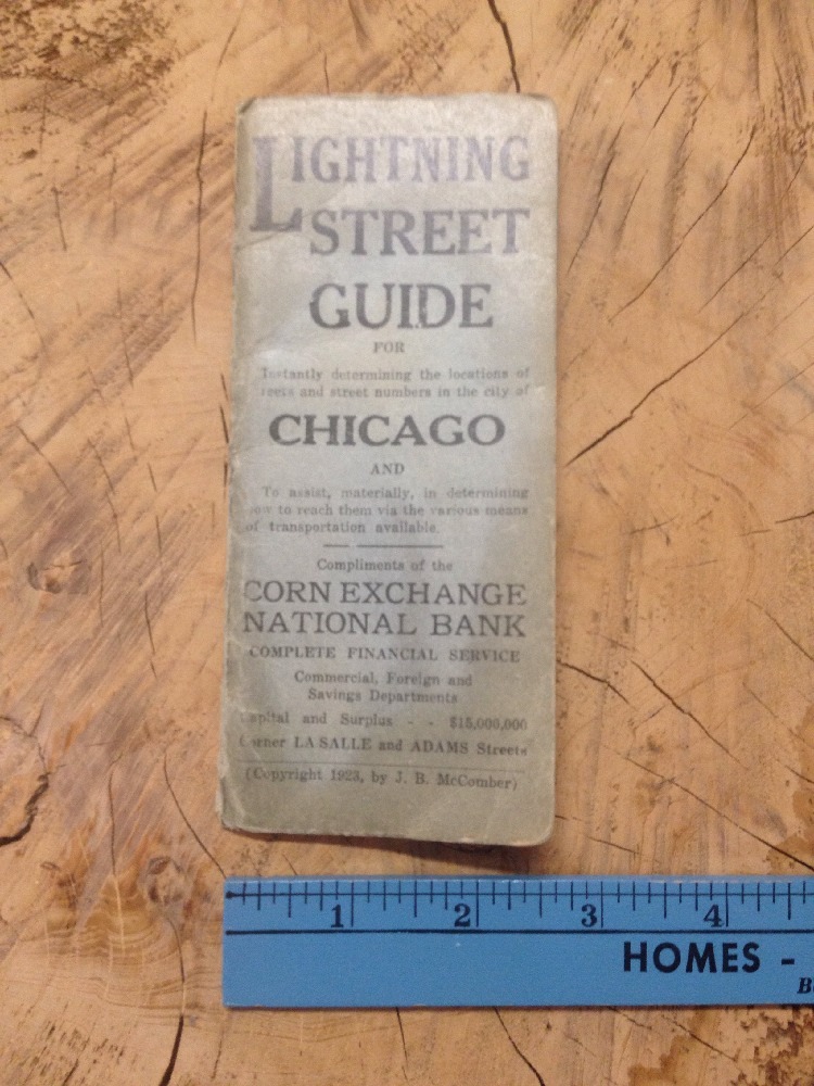 Antique Lightning Street Guide CHICAGO Steam Electric RAILROAD TERMINALS MAP 23’