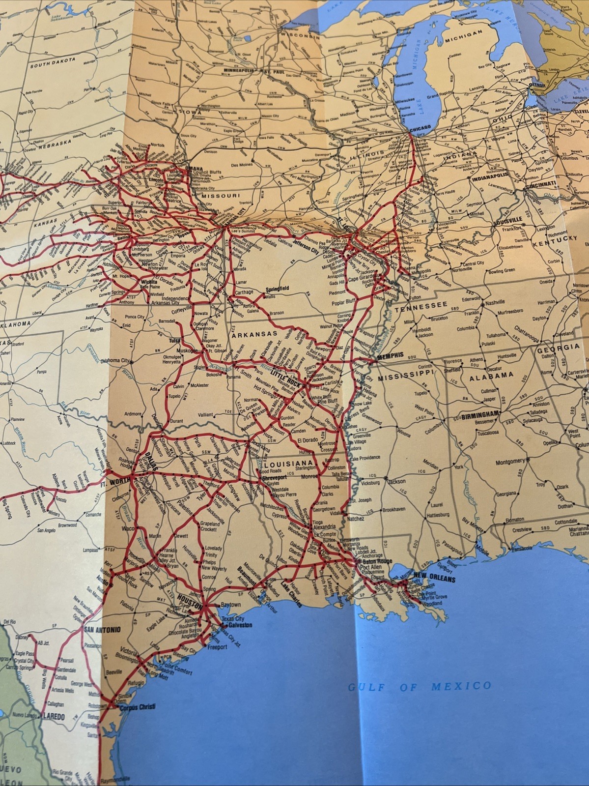 Union Pacific Railroad 1984 System Map  (Union Pacific RR / Missouri Pacific RR)