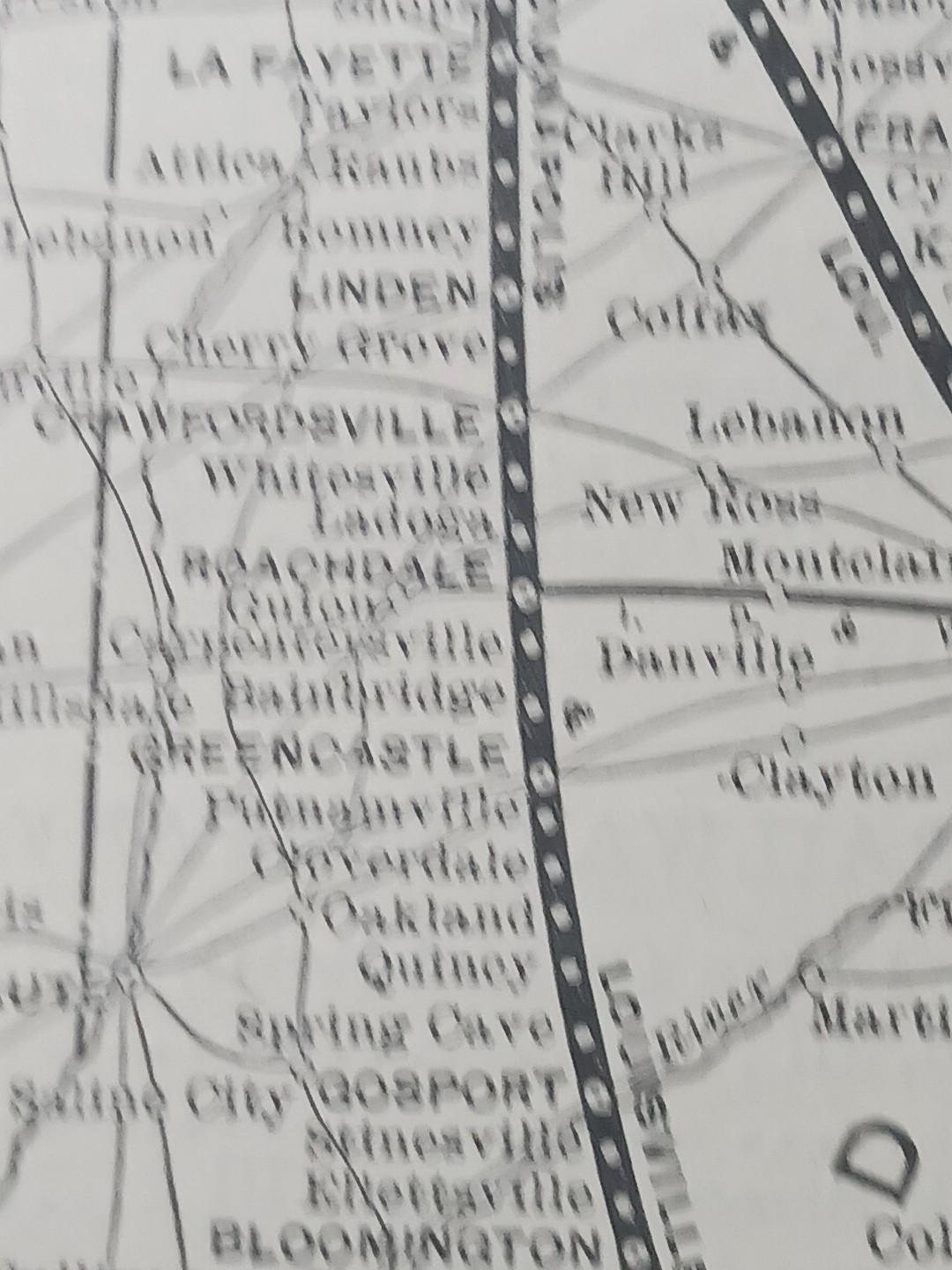 ~1904 Train Route Map CHICAGO INDIANAPOLIS & LOUISVILLE RAILWAY Indiana Railroad
