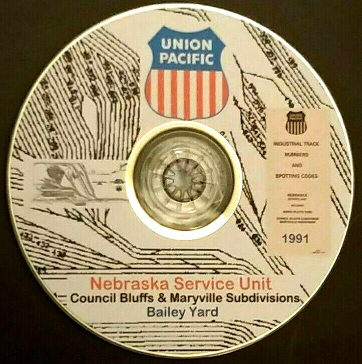 Union Pacific 1991 Nebraska Service Unit with Bailey Yard ZTS PDF pages on DVD
