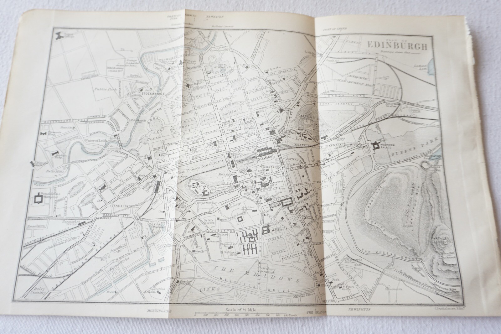 1889 Blacks Edinburgh Railway Scotland Railway Original Map
