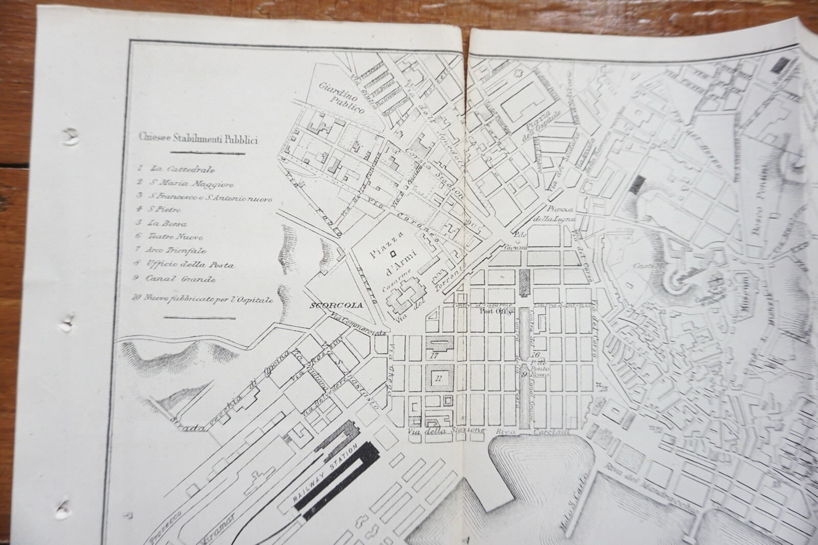 1899 Bradshaws Map of Trieste Italy Original Railway Map