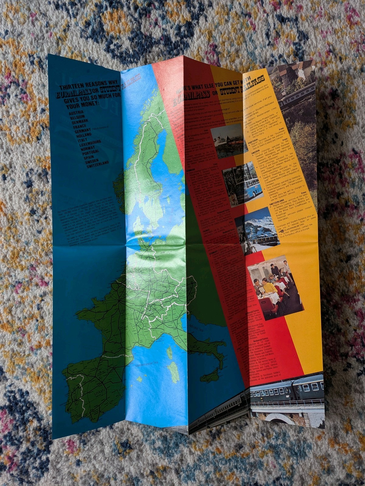 Lot of 3 EURAIL Brochures and Maps, 1976, 1978, 1982