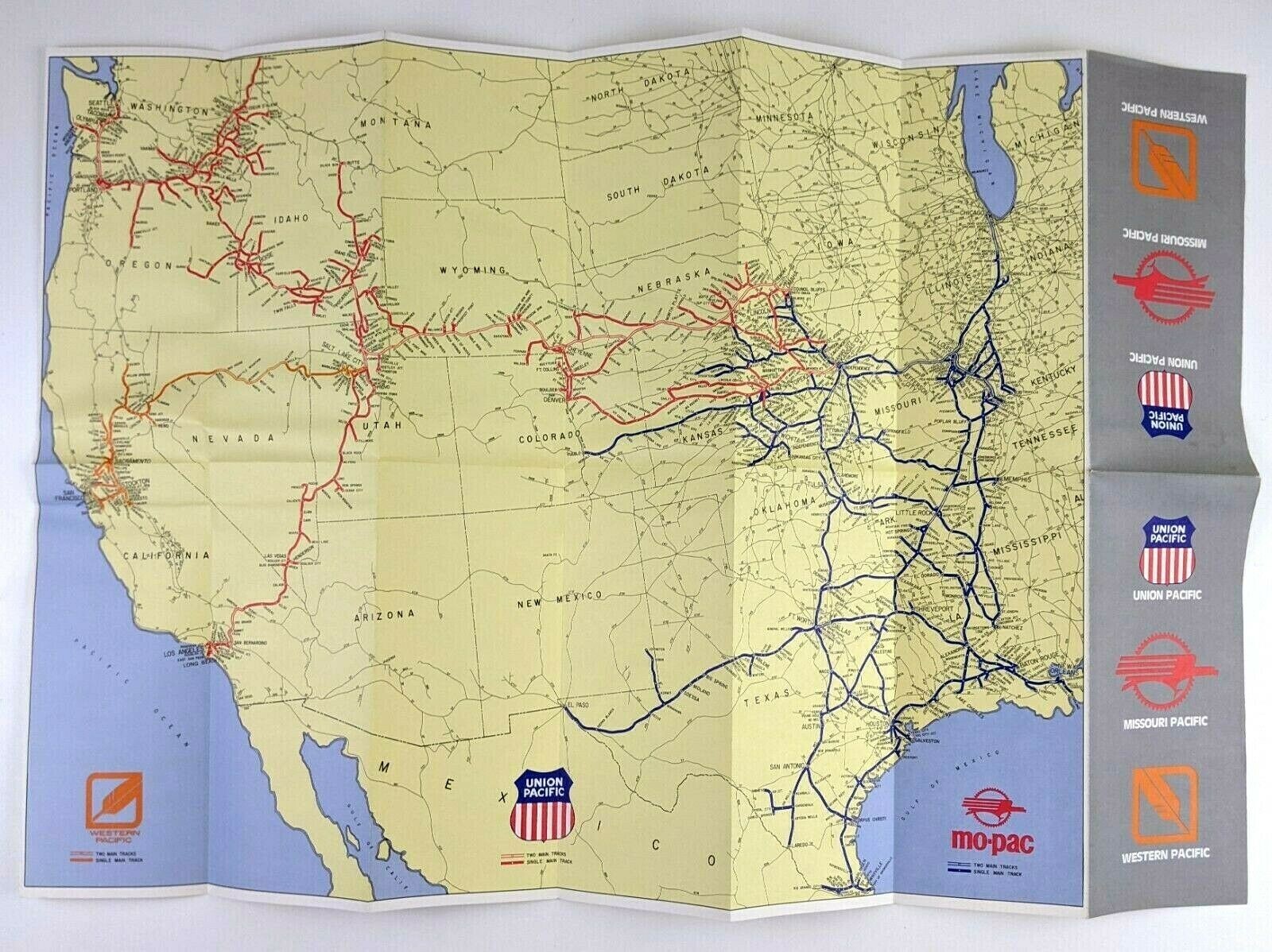 Union Pacific Missouri Pacific Western Pacific Route Map 1980’s
