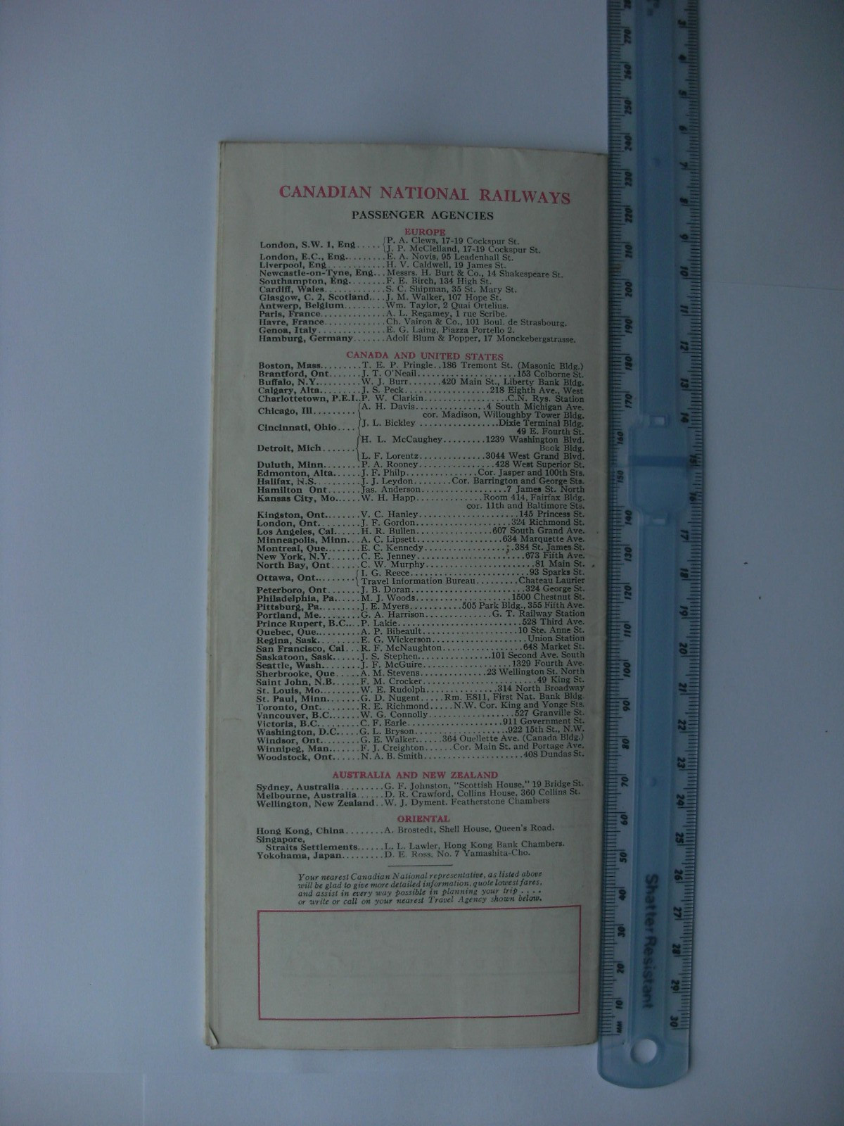 1938 Tourist Map Of Canada Railway (Shop Ref B1)