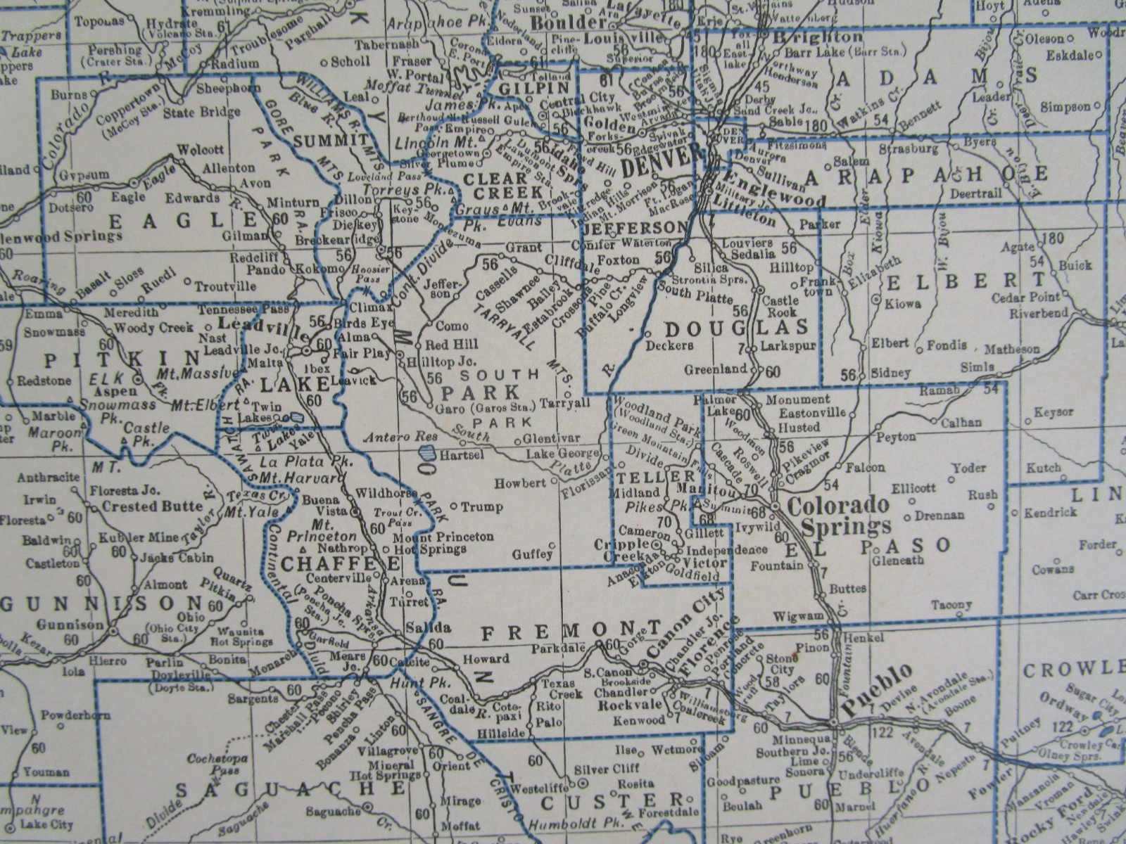 15% off. CO CT GREAT DEPRESSION era 1931 COLORADO RAILROAD Map or CONNECTICUT