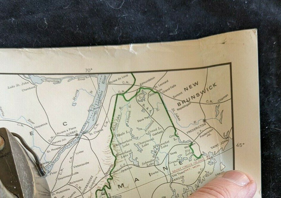 1971 Burlington Northern RR United States Route Map 32.5 x 21 Wall map