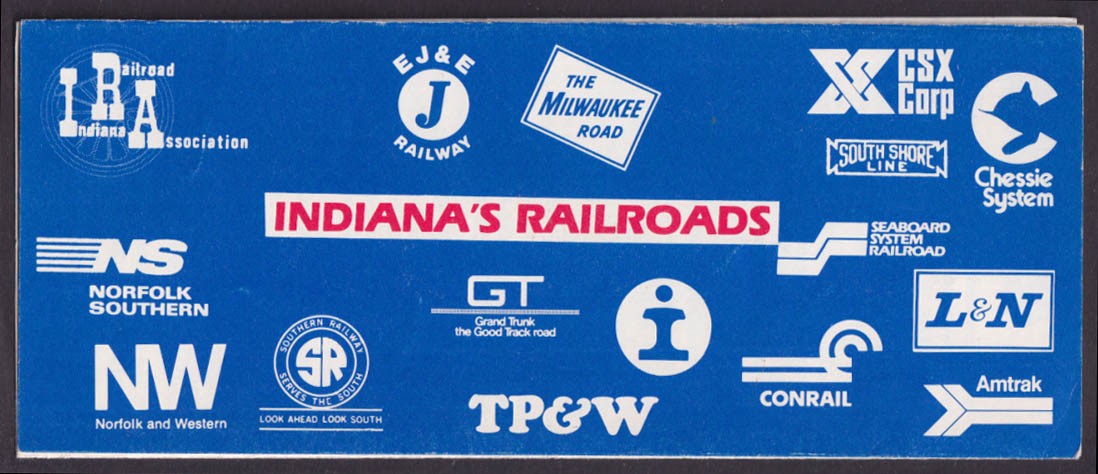 Indiana Railroad Association Indiana Railroads folder map 1960s