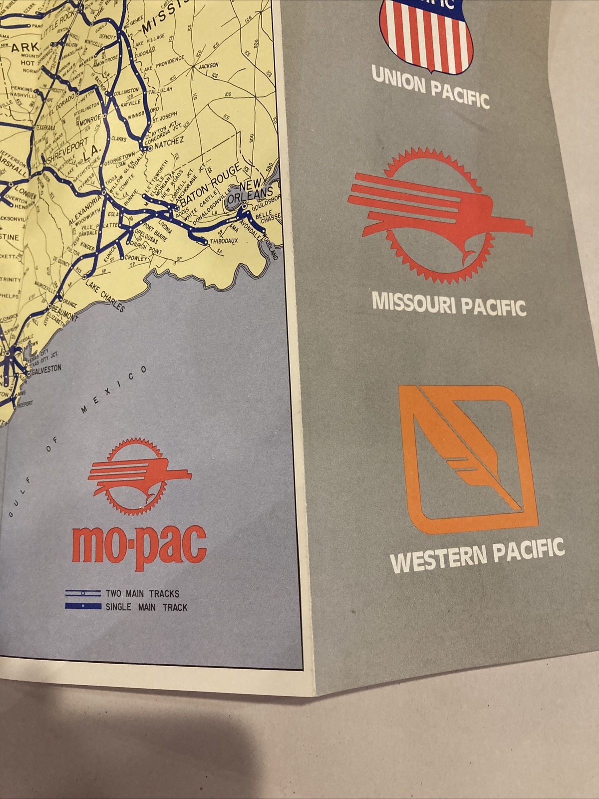 1984 Union Pacific Missouri Pacific Western Pacific Railroad Map