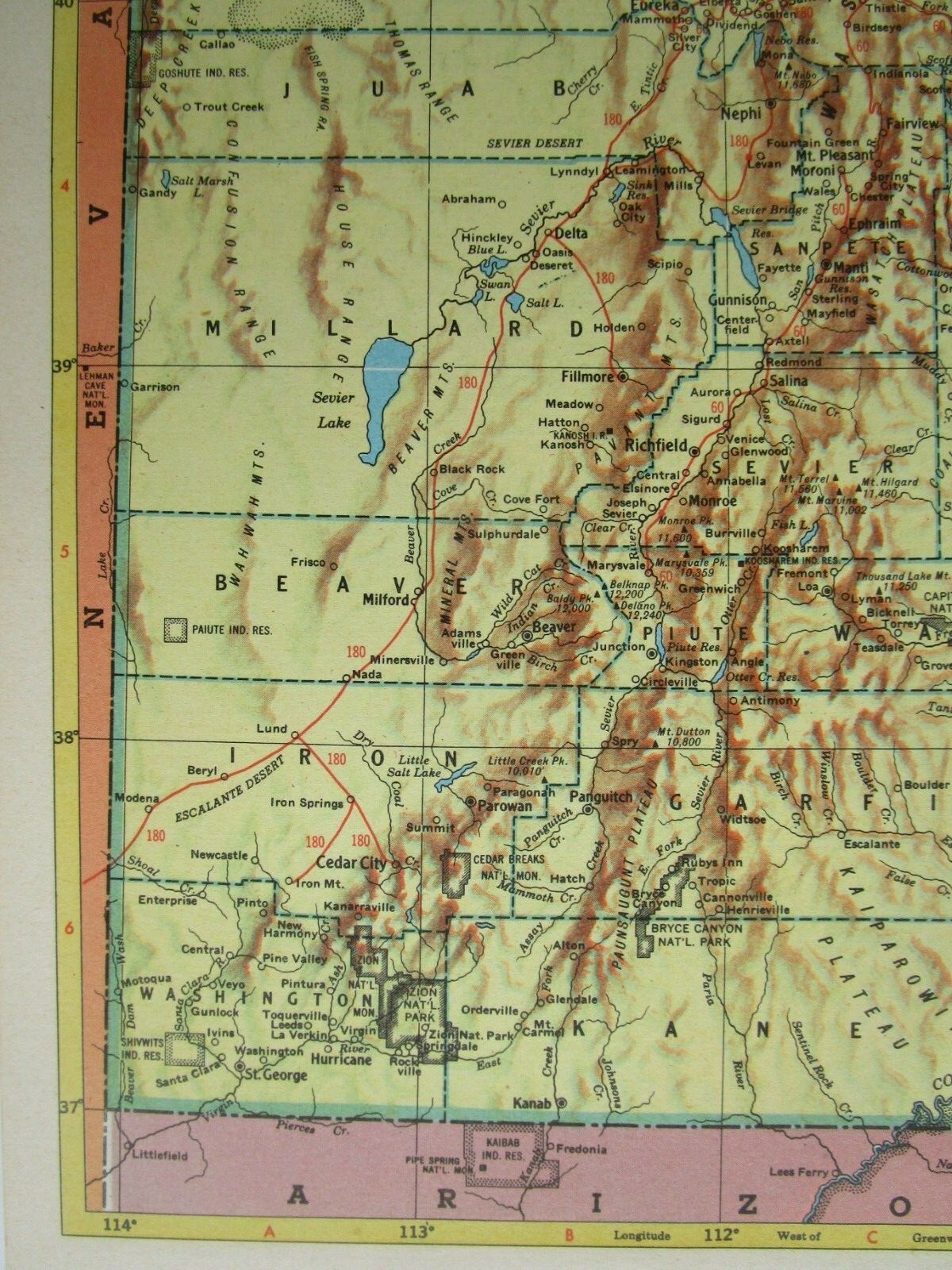 TX UT 1952 TEXAS RAILROAD MAP. ROCKDALE SANDOW & SOUTHERN RR or UTAH 1950s