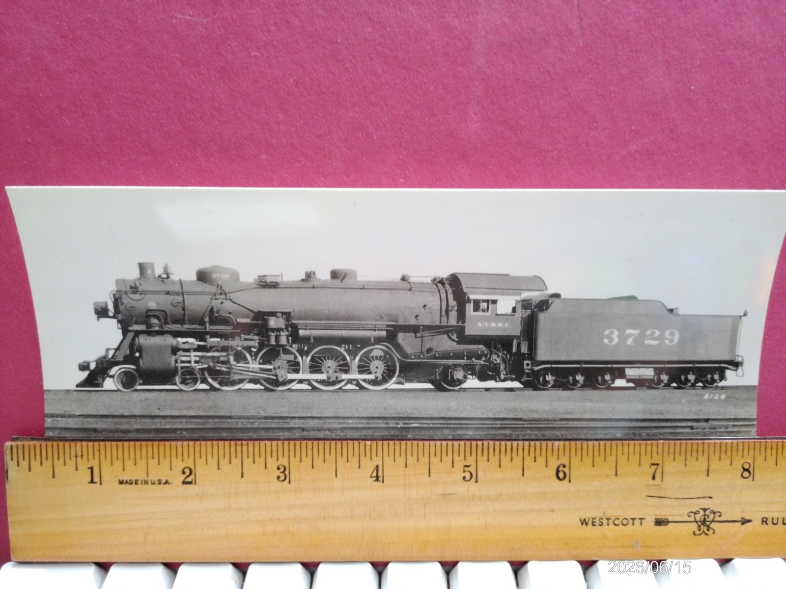 AT&SF RAILROAD ORIG BLUEPRINT DATA DIAGRAM BUILDERS PHOTO 4-8-4 LOCOMOTIVE #3700