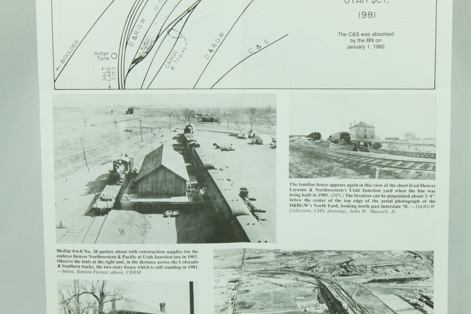 Vintage Utah JCT Timeline 1870-1949 1981 Railroad Map