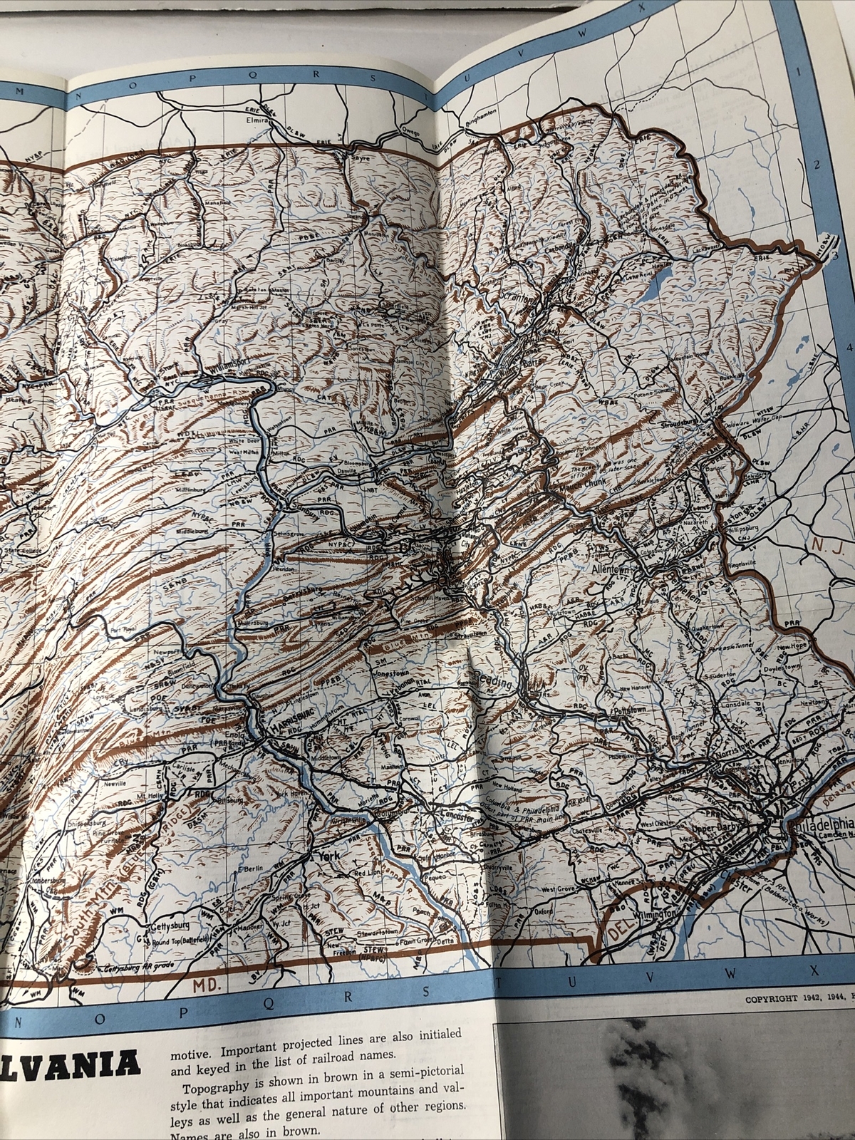 1944 Map of the Railroads of Pennsylvania #6